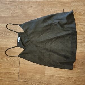 Subdued faux suede dark olive cami tank sz med